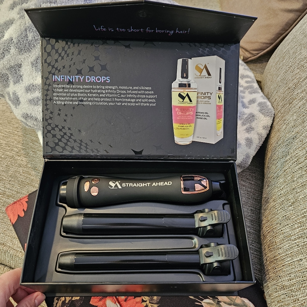 Straight ahead cosmo auto curling iron